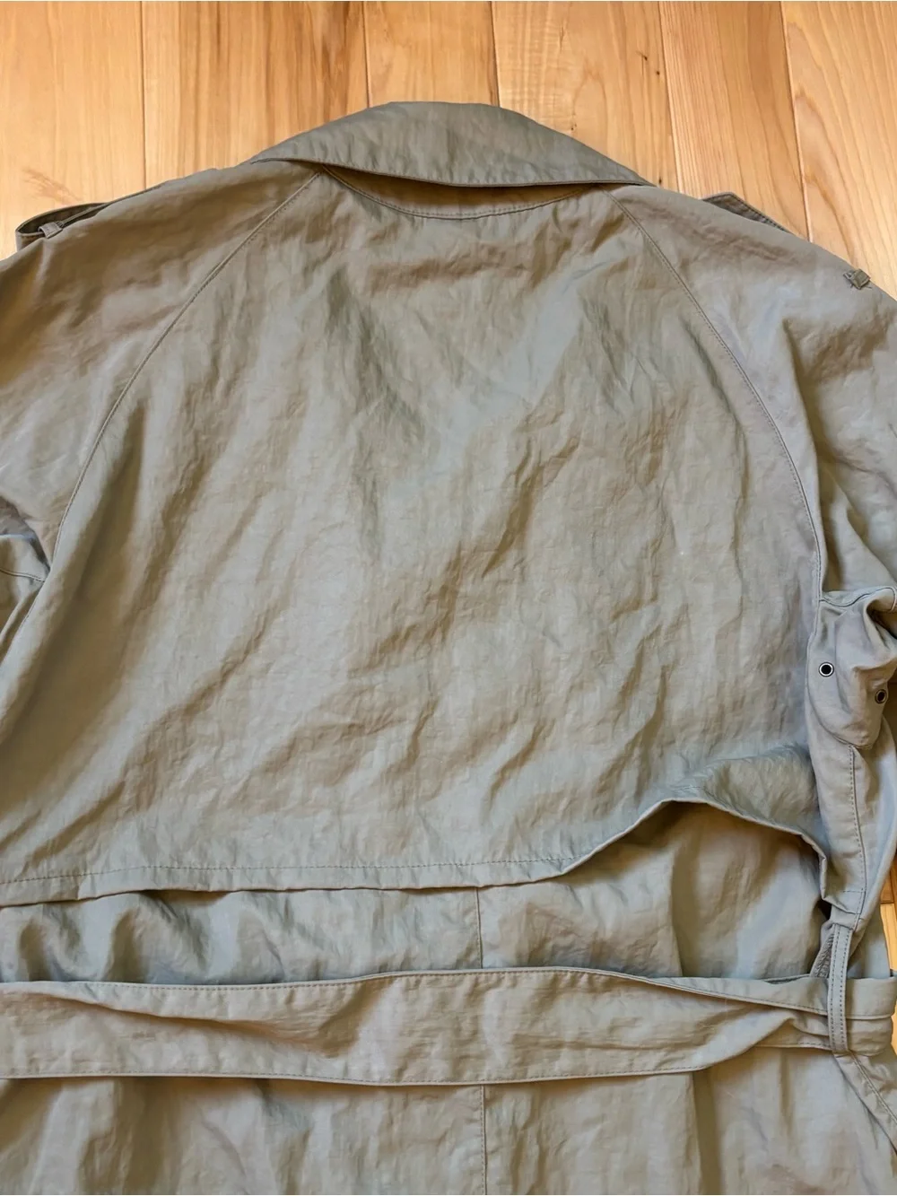 Vintage 80’s Banana Republic Nylon Khaki Green Trench Coat